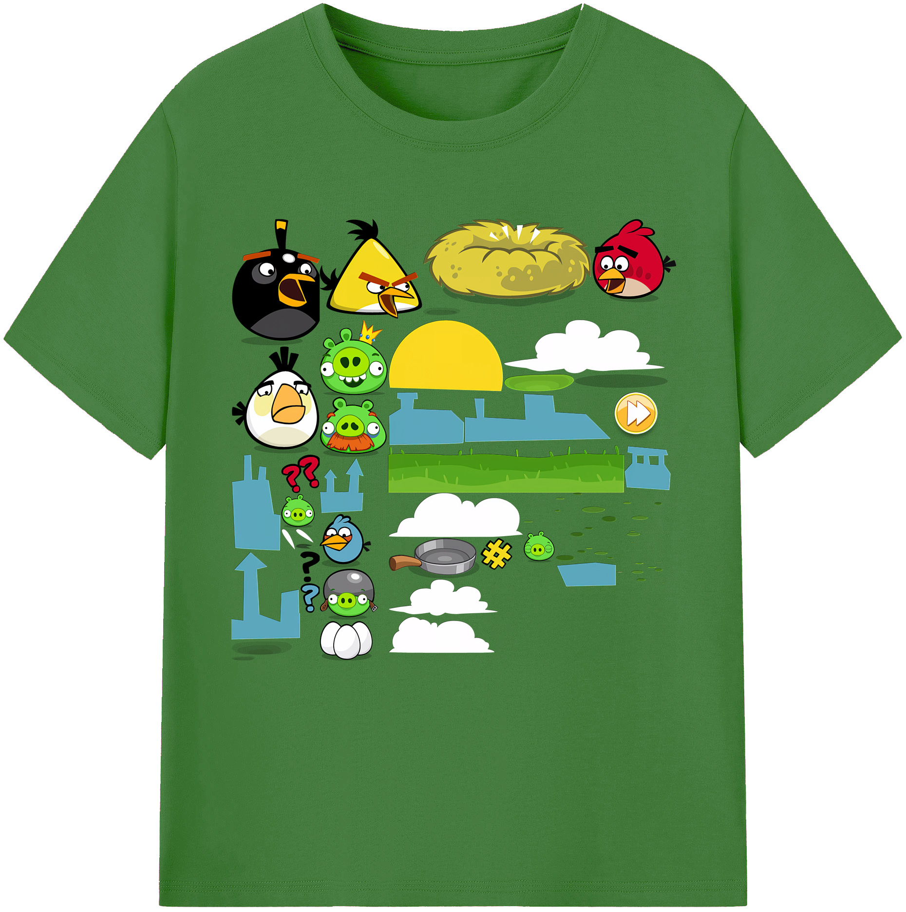 （画像用） Angry Birds アングリーバード レディースカジュアルプリントTシャツ（綿100％）